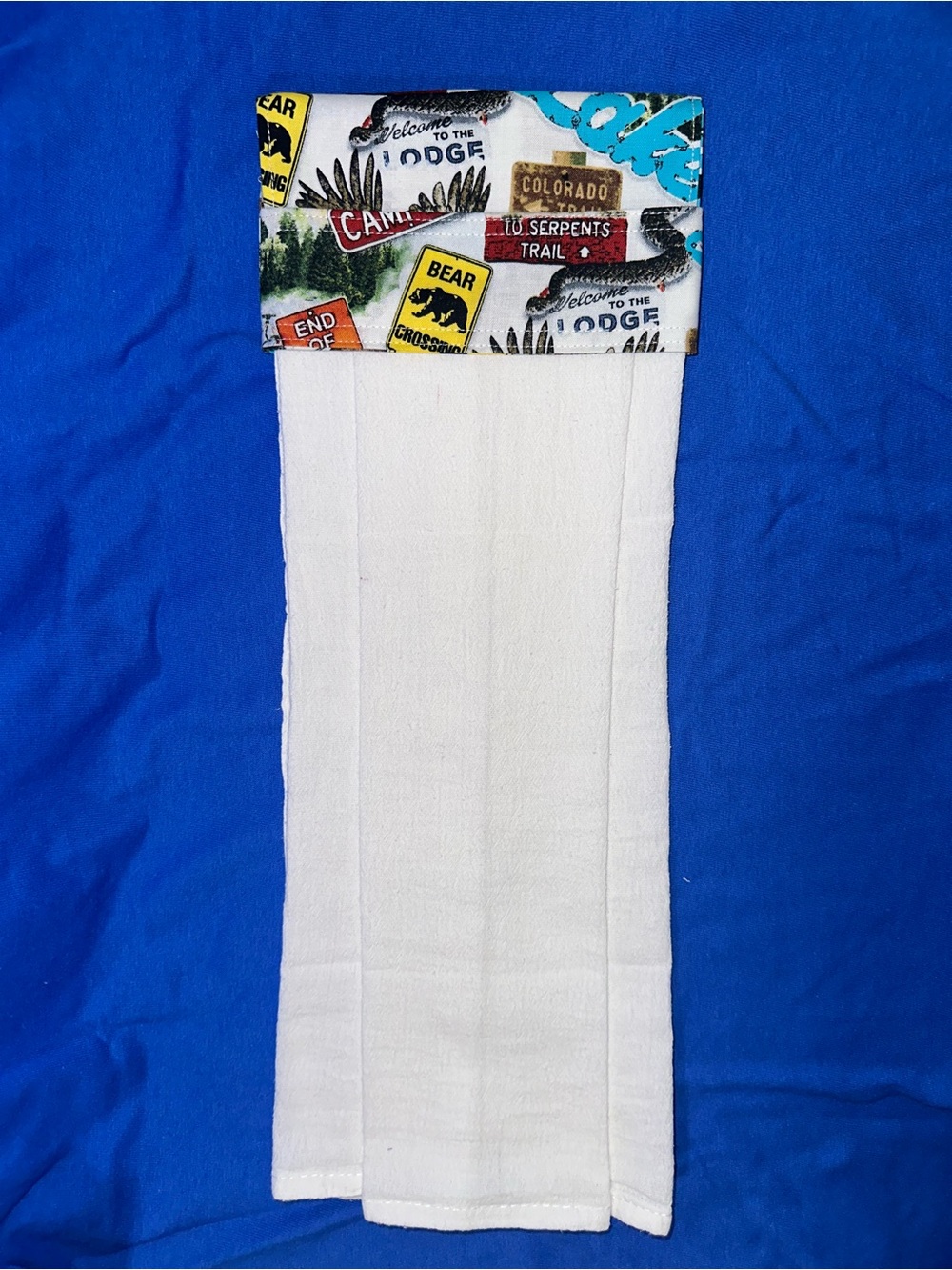 Handmade Camp Lodge Stay In Place Hanging Hand Towel